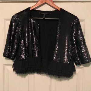 Black sequin crop jacket
